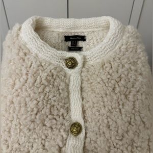 Massimo Dutti Boucle Knit Cardigan size S Small Cream